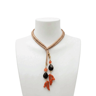 collar seda coral natural