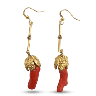 pendientes tronco coral
