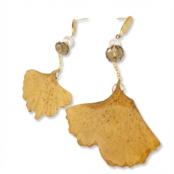 pendientes hoja de Gingok