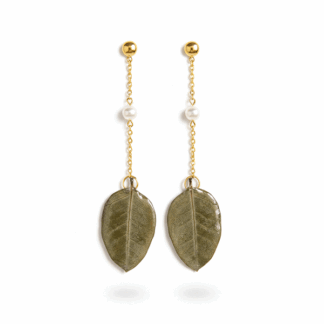 pendientes hoja natural